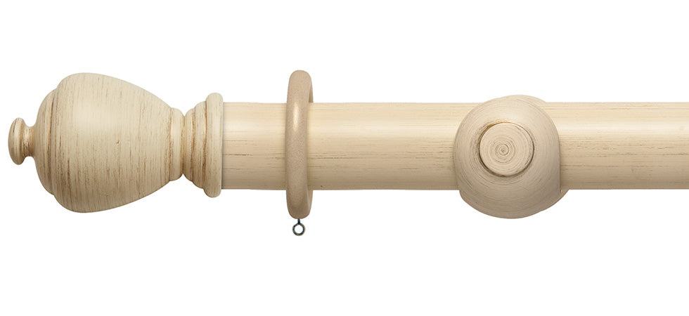 Rolls Modern Country Sugar Pot 55mm Wooden Curtain Pole - Fendow