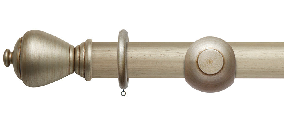 Rolls Modern Country Sugar Pot 55mm Wooden Curtain Pole - Fendow