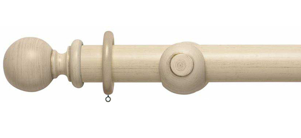 Rolls Modern Country Ball 45mm Wooden Curtain Pole - Fendow