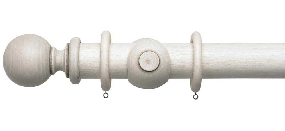 Rolls Modern Country Ball 45mm Wooden Curtain Pole - Fendow