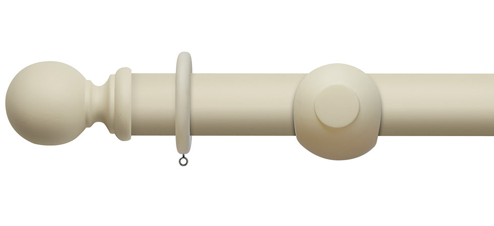 Rolls Modern Country Ball 45mm Wooden Curtain Pole - Fendow