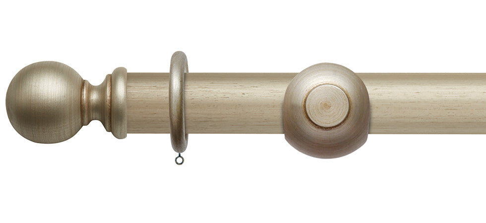 Rolls Modern Country Ball 45mm Wooden Curtain Pole - Fendow