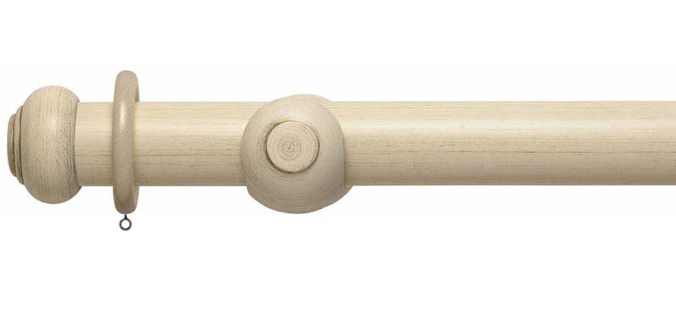 Rolls Modern Country Button 55mm Wooden Curtain Pole - Fendow