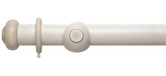 Rolls Modern Country Button 55mm Wooden Curtain Pole - Fendow