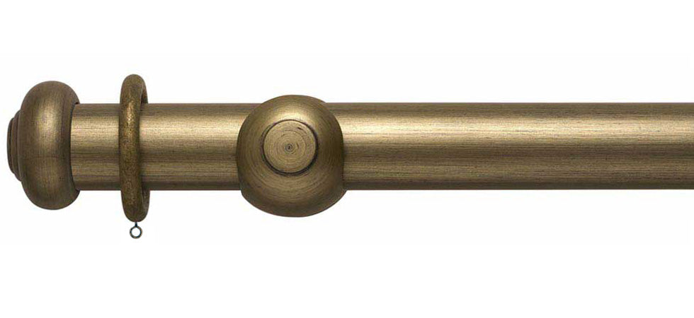 Rolls Modern Country Button 55mm Wooden Curtain Pole - Fendow