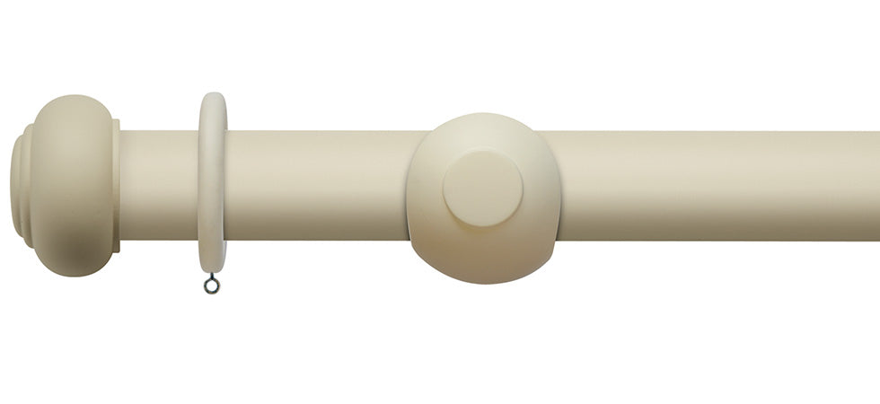 Rolls Modern Country Button 55mm Wooden Curtain Pole - Fendow