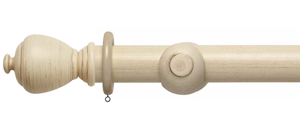 Rolls Modern Country Sugar Pot 55mm Wooden Curtain Pole - Fendow