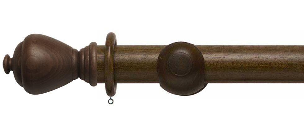 Rolls Modern Country Sugar Pot 55mm Wooden Curtain Pole - Fendow