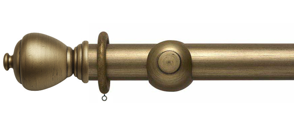 Rolls Modern Country Sugar Pot 55mm Wooden Curtain Pole - Fendow