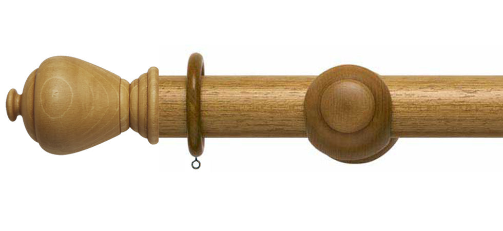 Rolls Modern Country Sugar Pot 55mm Wooden Curtain Pole - Fendow