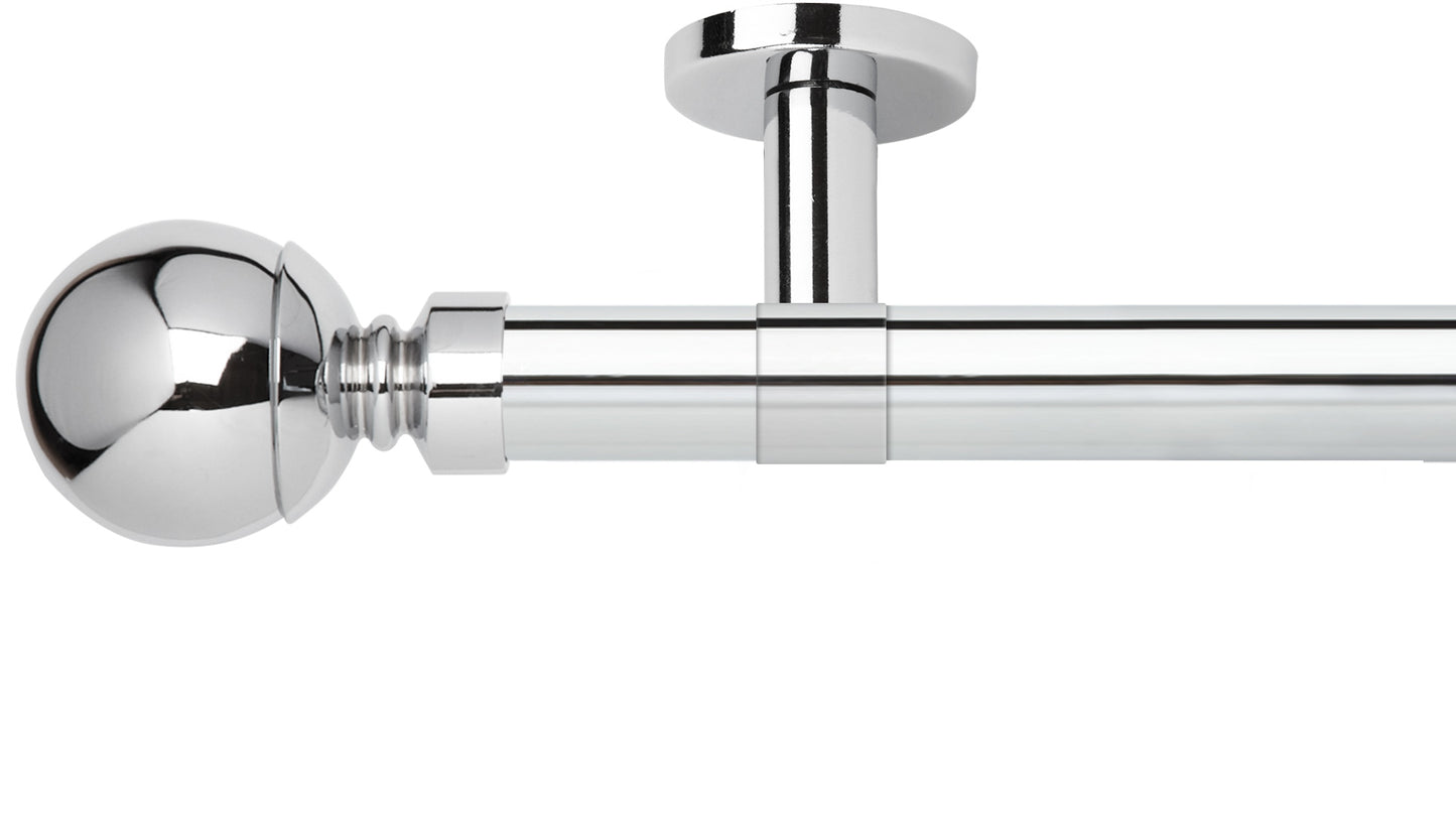 Rolls Neo Ball 28mm Metal Curtain Pole - Fendow