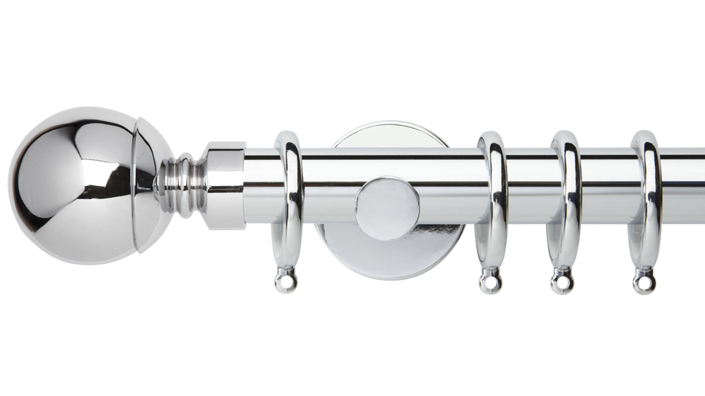 Rolls Neo Ball 28mm 3 Sided Bay Window Metal Curtain Pole