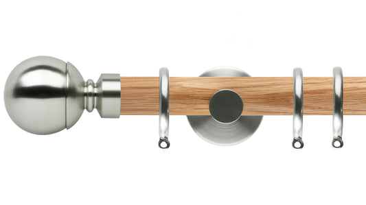 Rolls Neo Ball 28mm Wooden Curtain Pole - Fendow