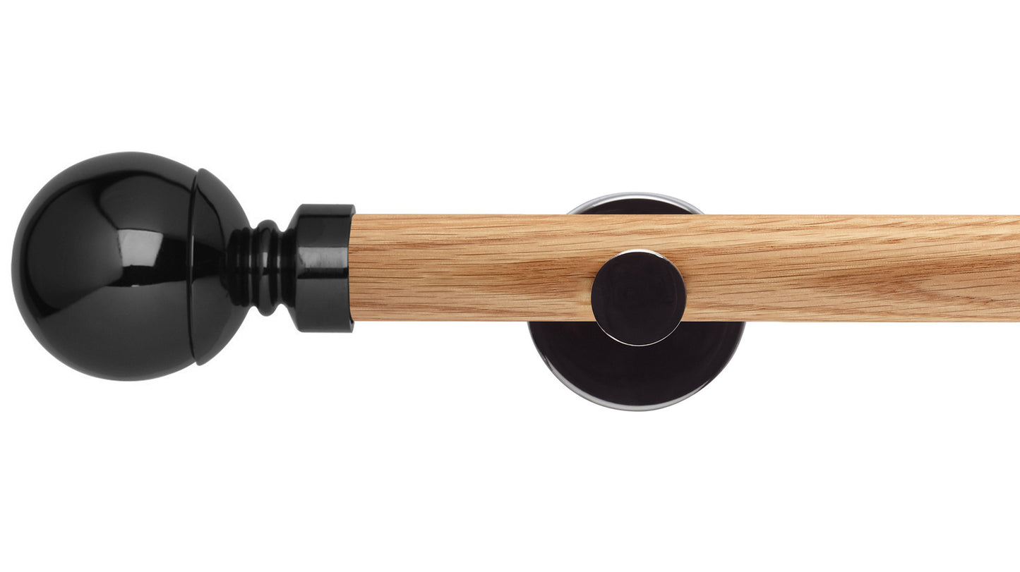 Rolls Neo Ball 28mm Wooden Curtain Pole - Fendow