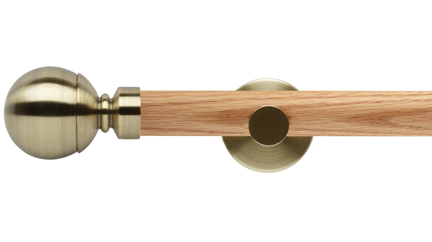 Rolls Neo Ball 28mm Wooden Curtain Pole - Fendow