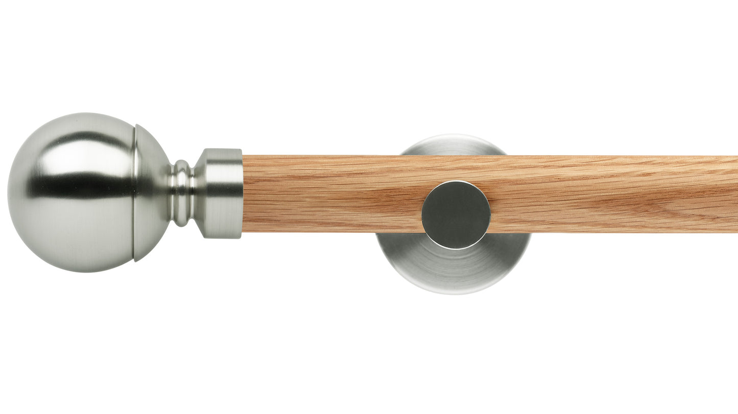 Rolls Neo Ball 28mm Wooden Curtain Pole - Fendow