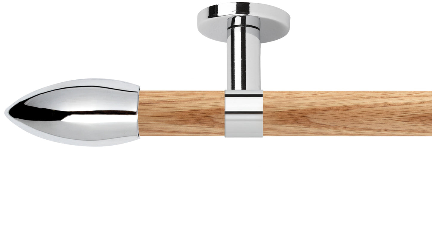 Rolls Neo Bullet 28mm Wooden Curtain Pole - Fendow