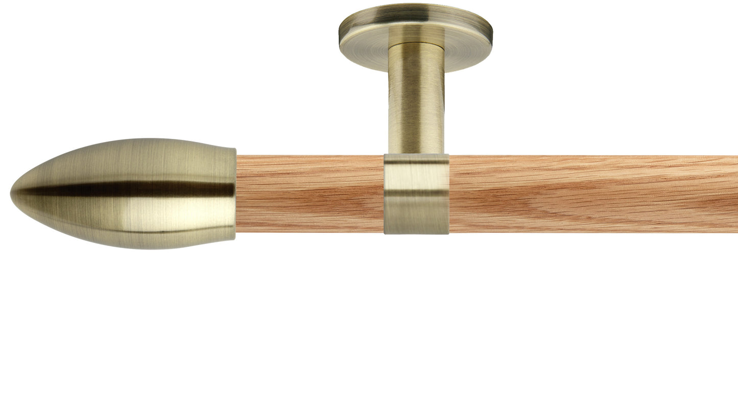 Rolls Neo Bullet 28mm Wooden Curtain Pole - Fendow