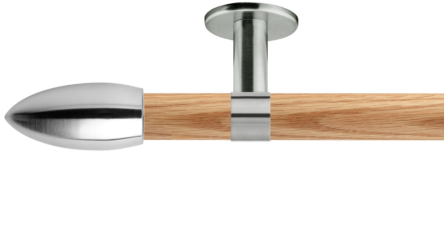 Rolls Neo Bullet 28mm Wooden Curtain Pole - Fendow