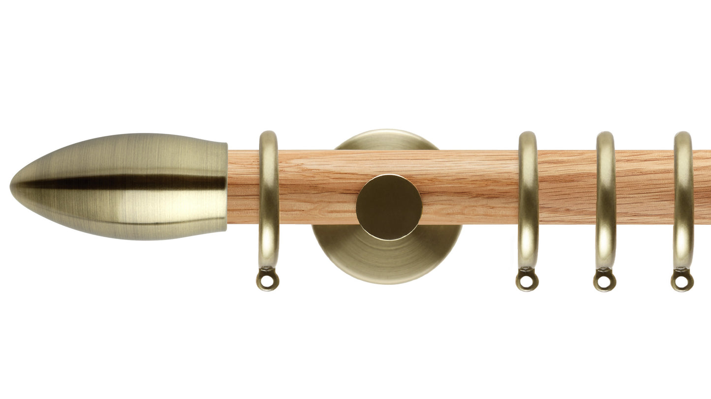 Rolls Neo Bullet 28mm Wooden Curtain Pole - Fendow