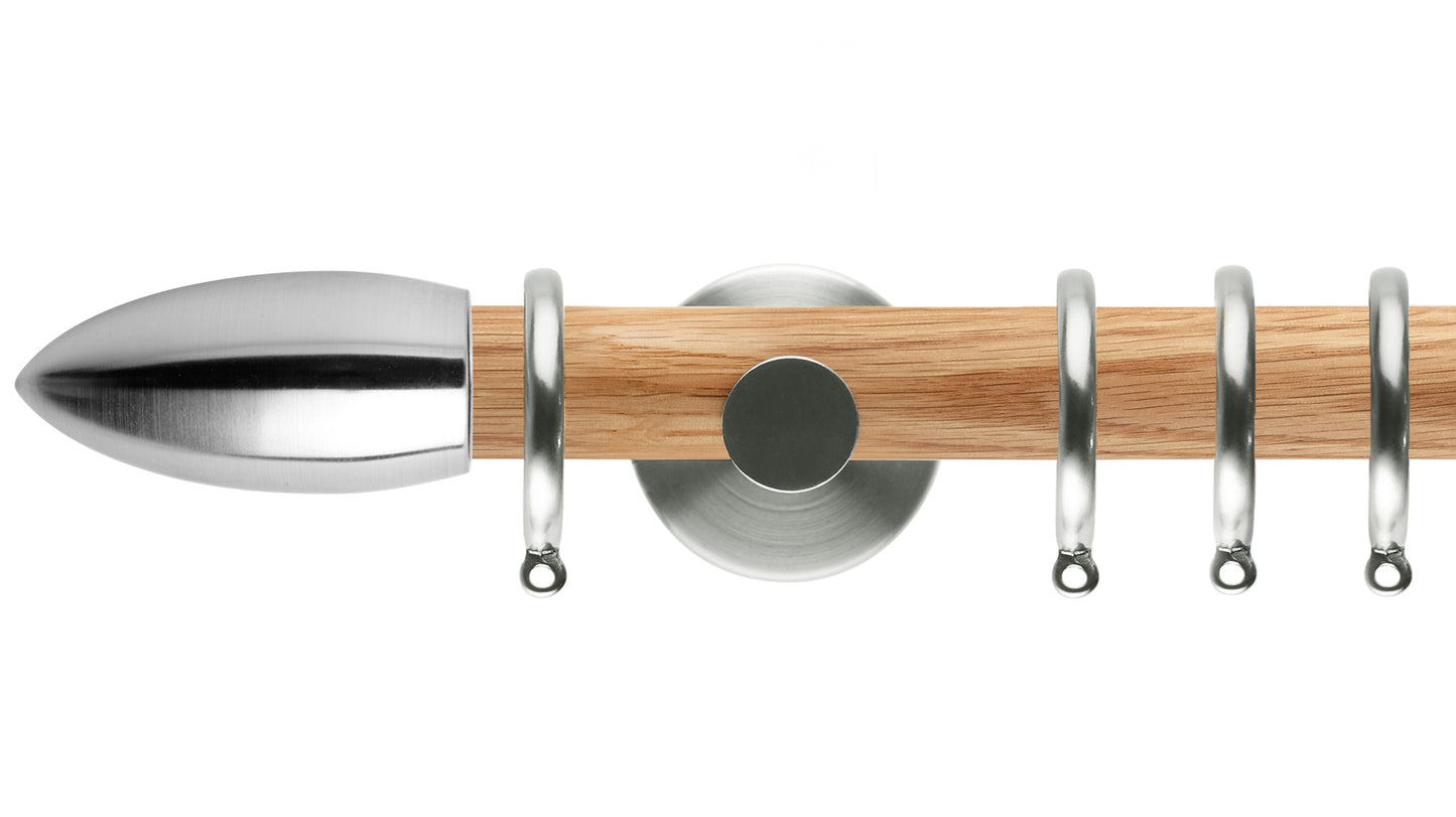 Rolls Neo Bullet 28mm Wooden Curtain Pole - Fendow