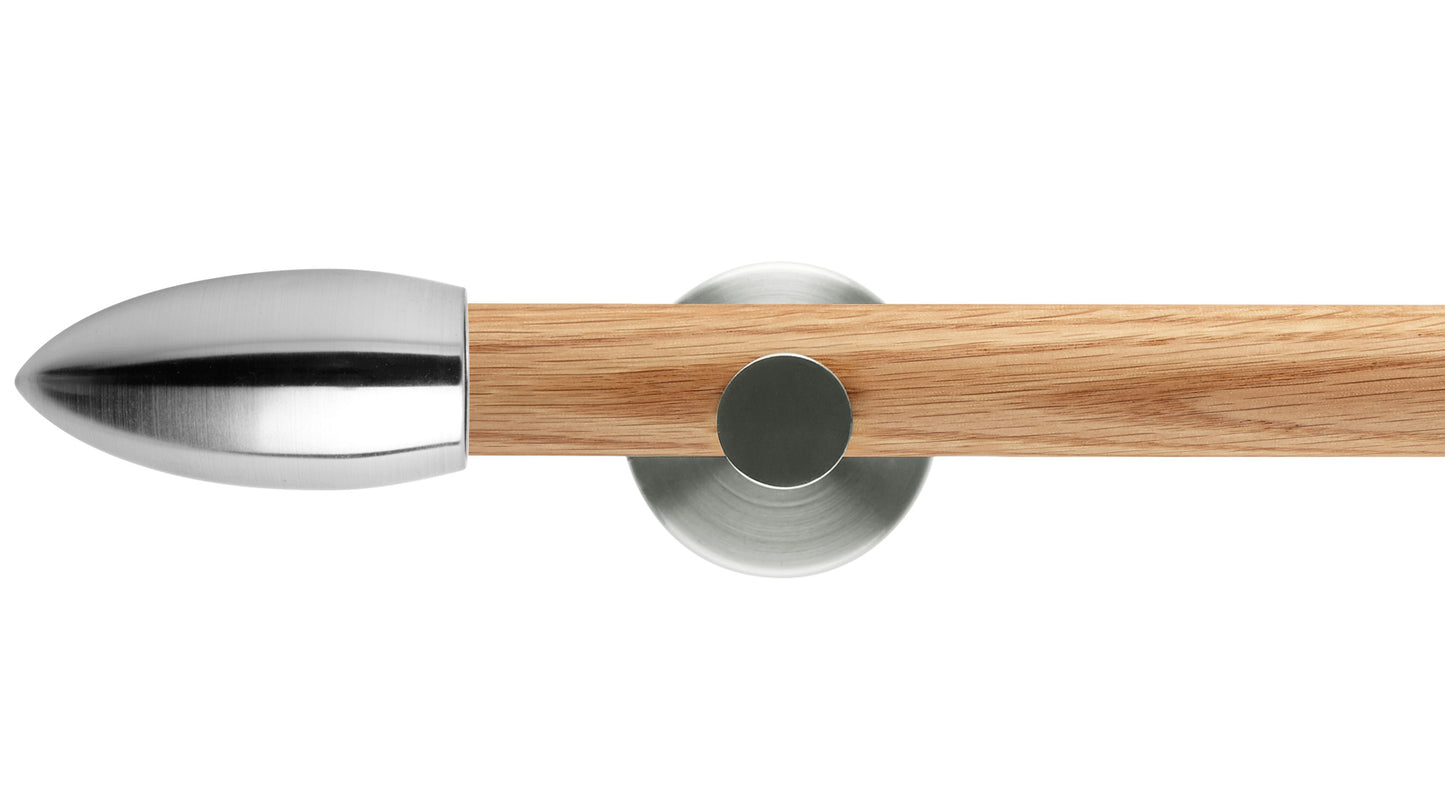 Rolls Neo Bullet 28mm Wooden Curtain Pole - Fendow