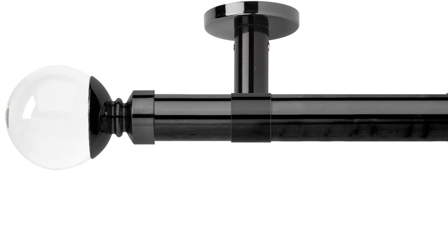 Rolls Neo Clear Ball 28mm Metal Curtain Pole - Fendow