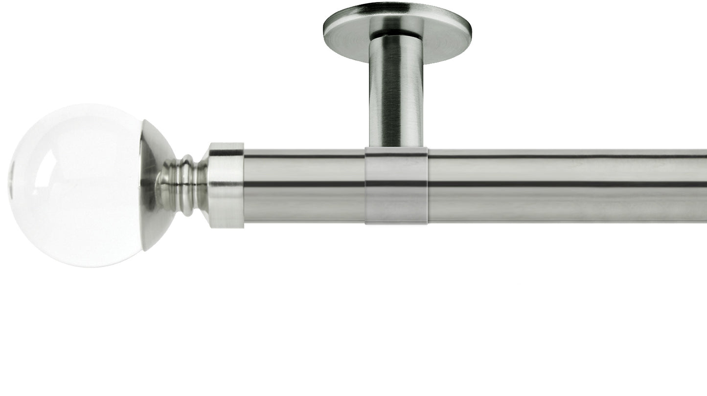 Rolls Neo Clear Ball 28mm Metal Curtain Pole - Fendow