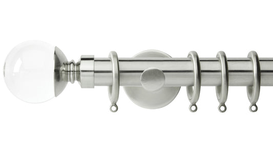 Rolls Neo Clear Ball 28mm Metal Curtain Pole - Fendow