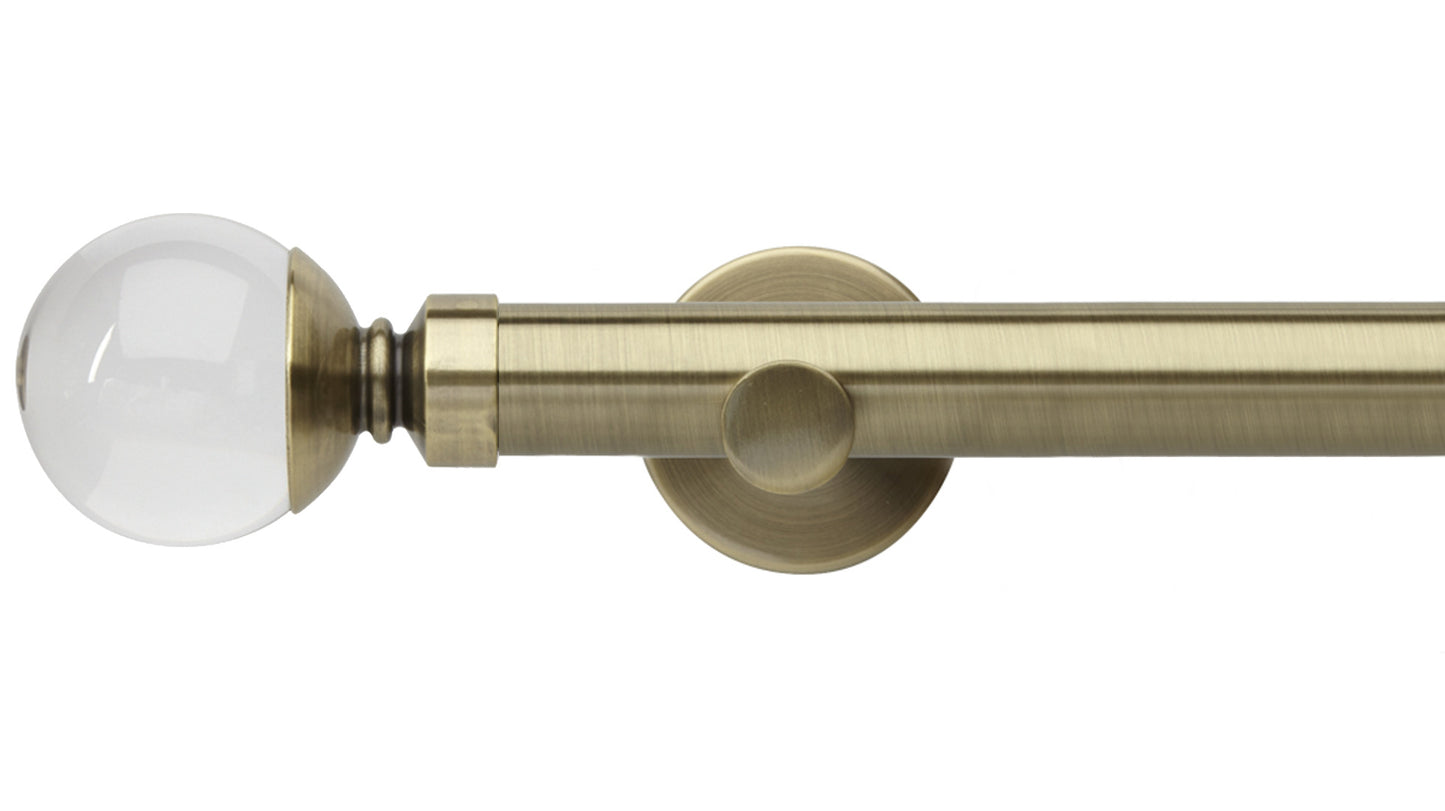 Rolls Neo Clear Ball 28mm Metal Curtain Pole - Fendow