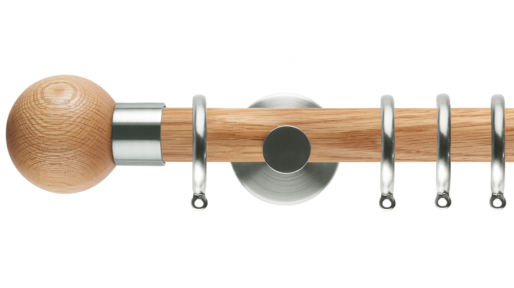 Rolls Neo Oak Ball 28mm Wooden Curtain Pole - Fendow