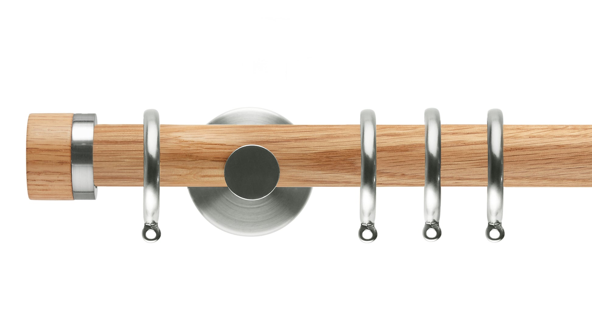 Rolls Neo Oak Stud 28mm Wooden Curtain Pole - Fendow