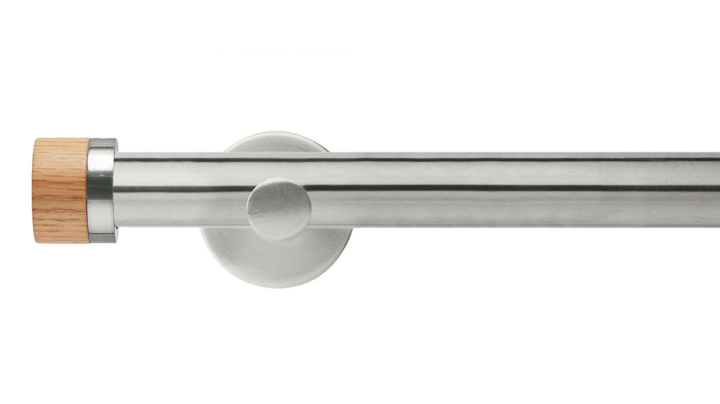 Rolls Neo Oak Stud 28mm Metal Curtain Pole - Fendow