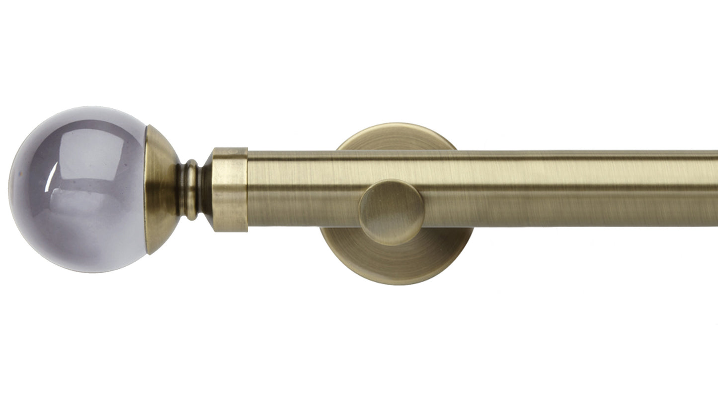 Rolls Neo Smoke Grey Ball 28mm Metal Curtain Pole - Fendow