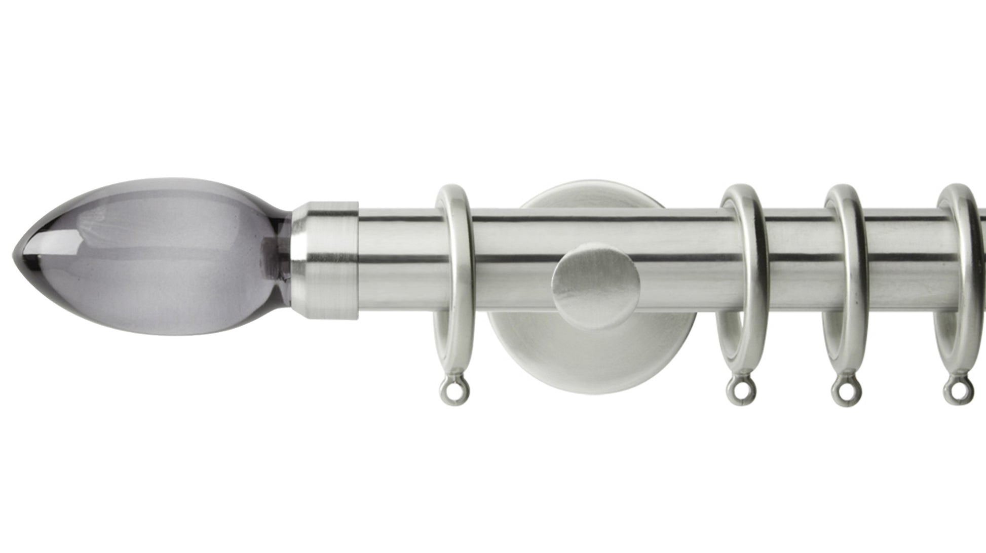 Rolls Neo Smoke Grey Teardrop 28mm Metal Curtain Pole - Fendow