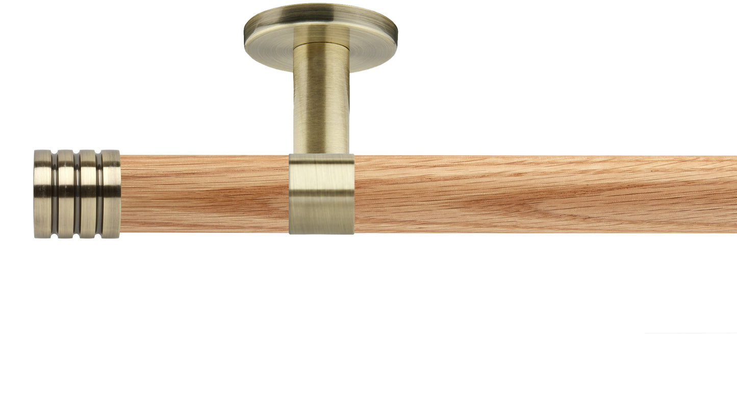 Rolls Neo Stud 28mm Wooden Curtain Pole - Fendow