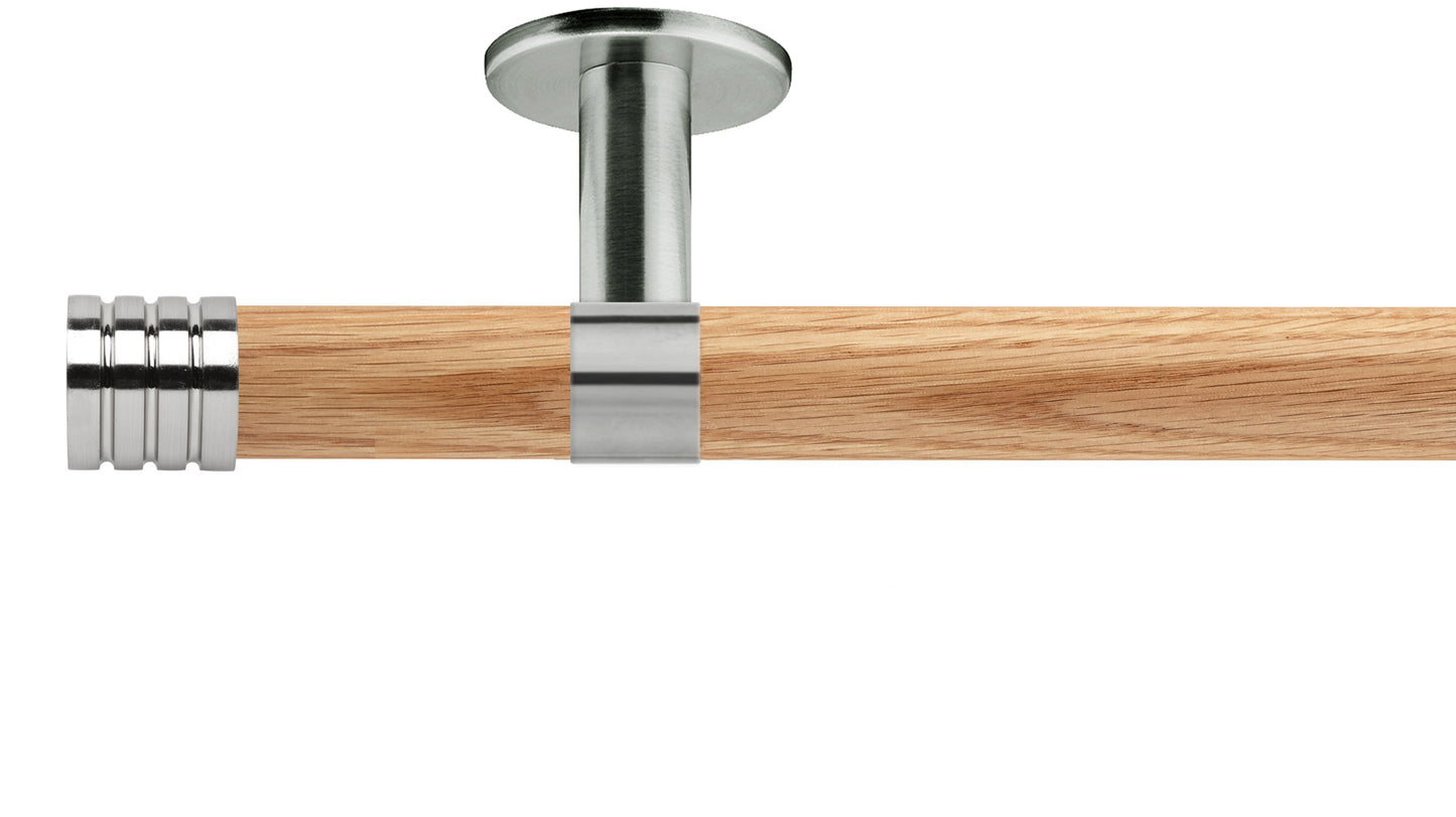 Rolls Neo Stud 28mm Wooden Curtain Pole - Fendow