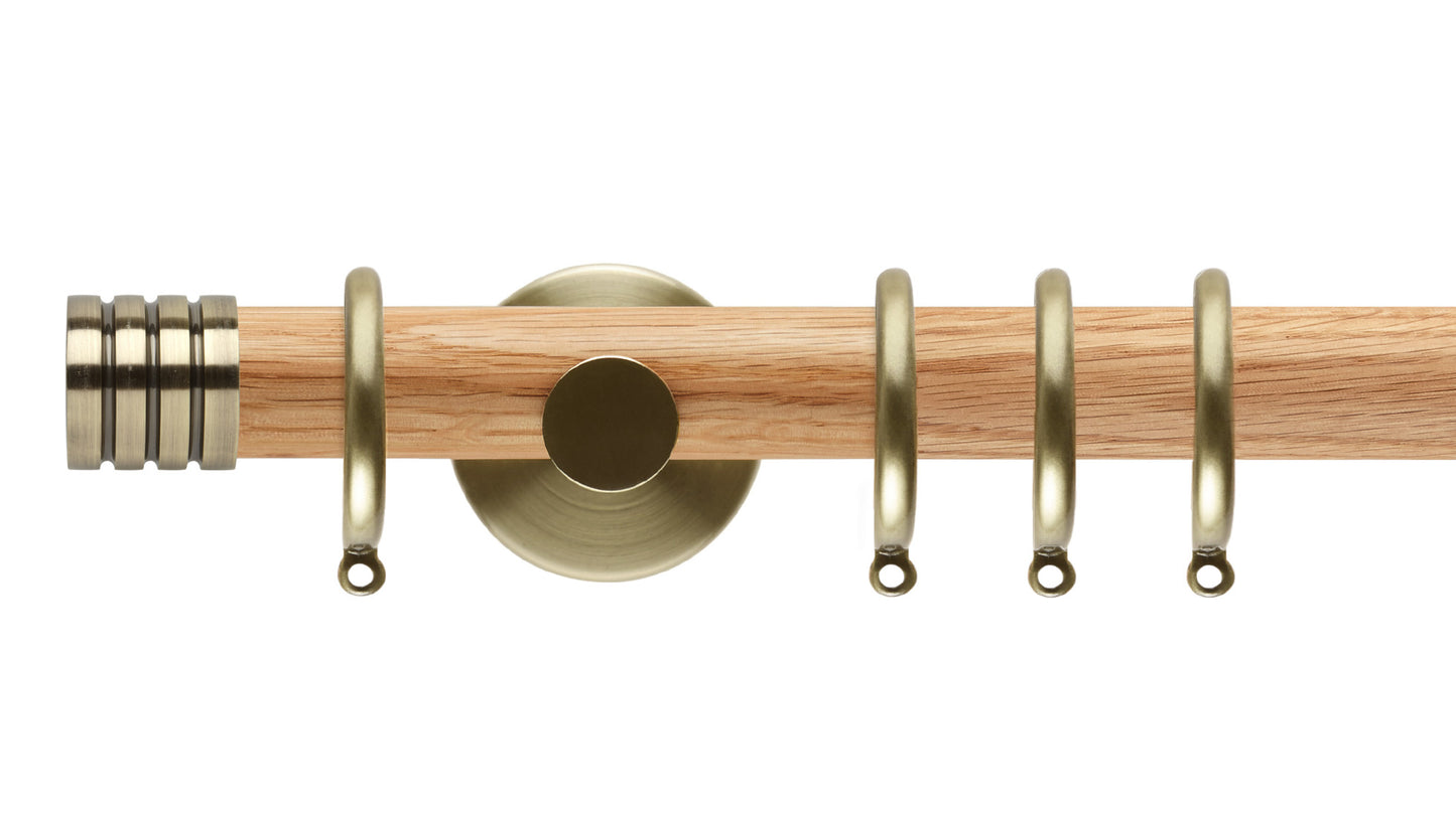 Rolls Neo Stud 28mm Wooden Curtain Pole - Fendow