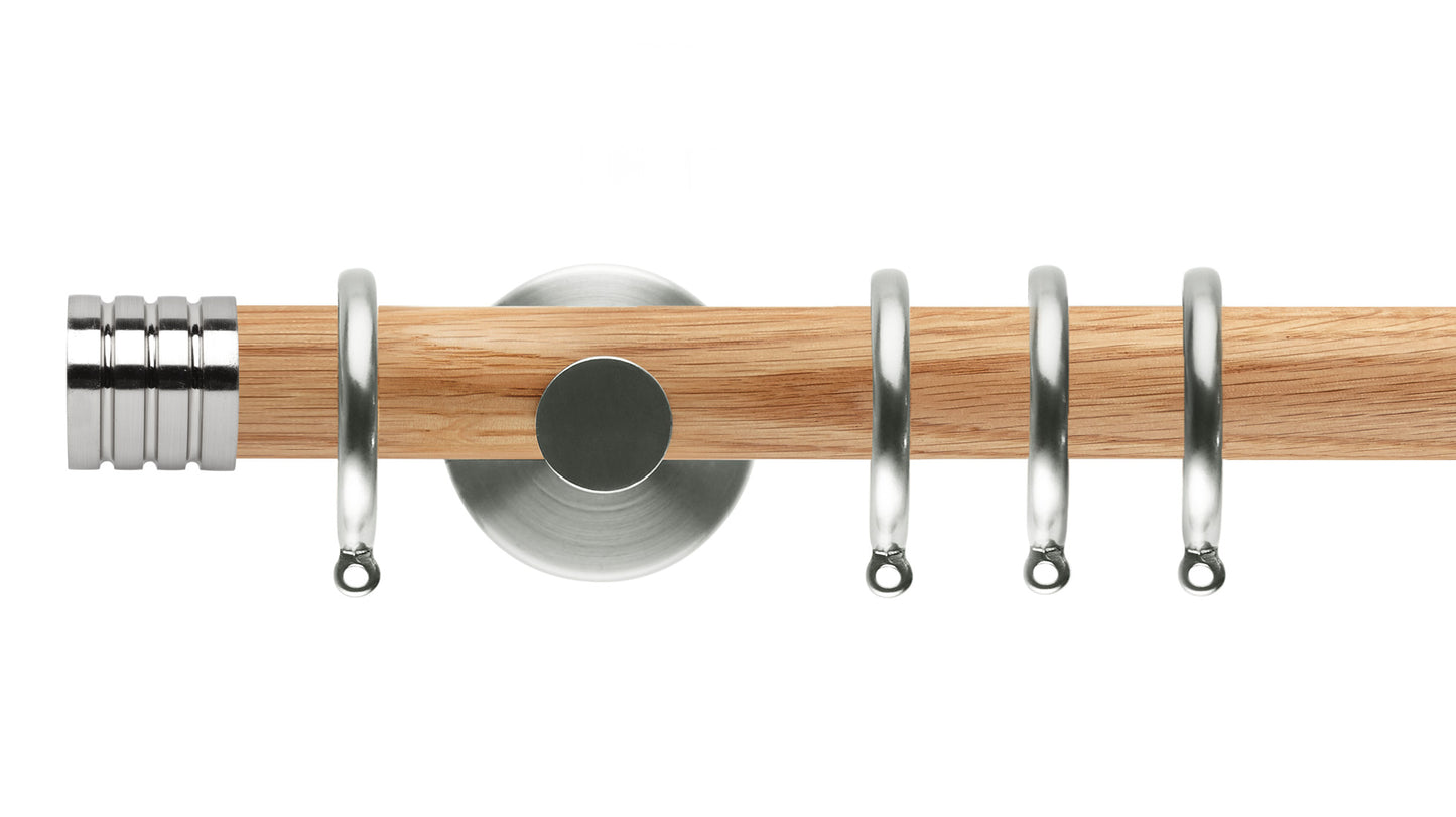 Rolls Neo Stud 28mm Wooden Curtain Pole - Fendow