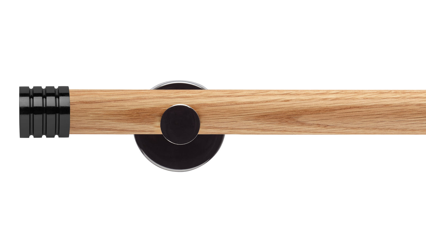 Rolls Neo Stud 28mm Wooden Curtain Pole - Fendow