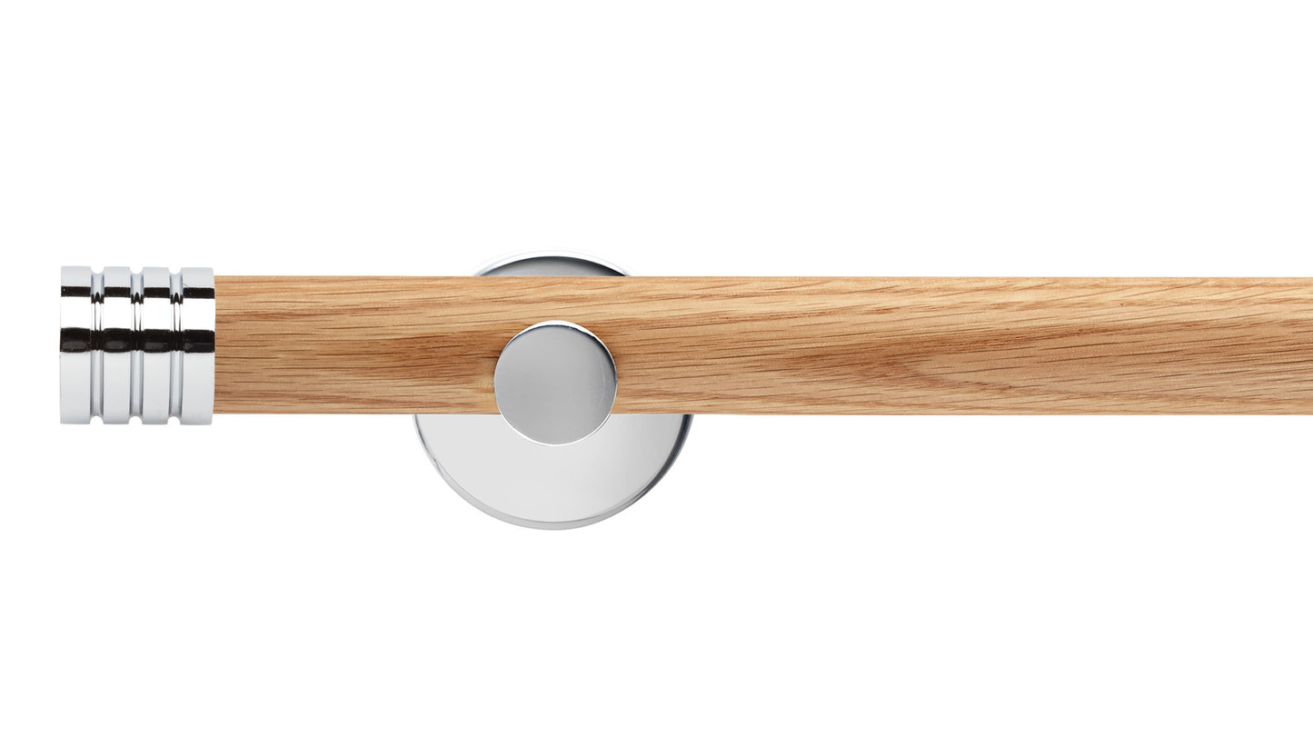 Rolls Neo Stud 28mm Wooden Curtain Pole - Fendow