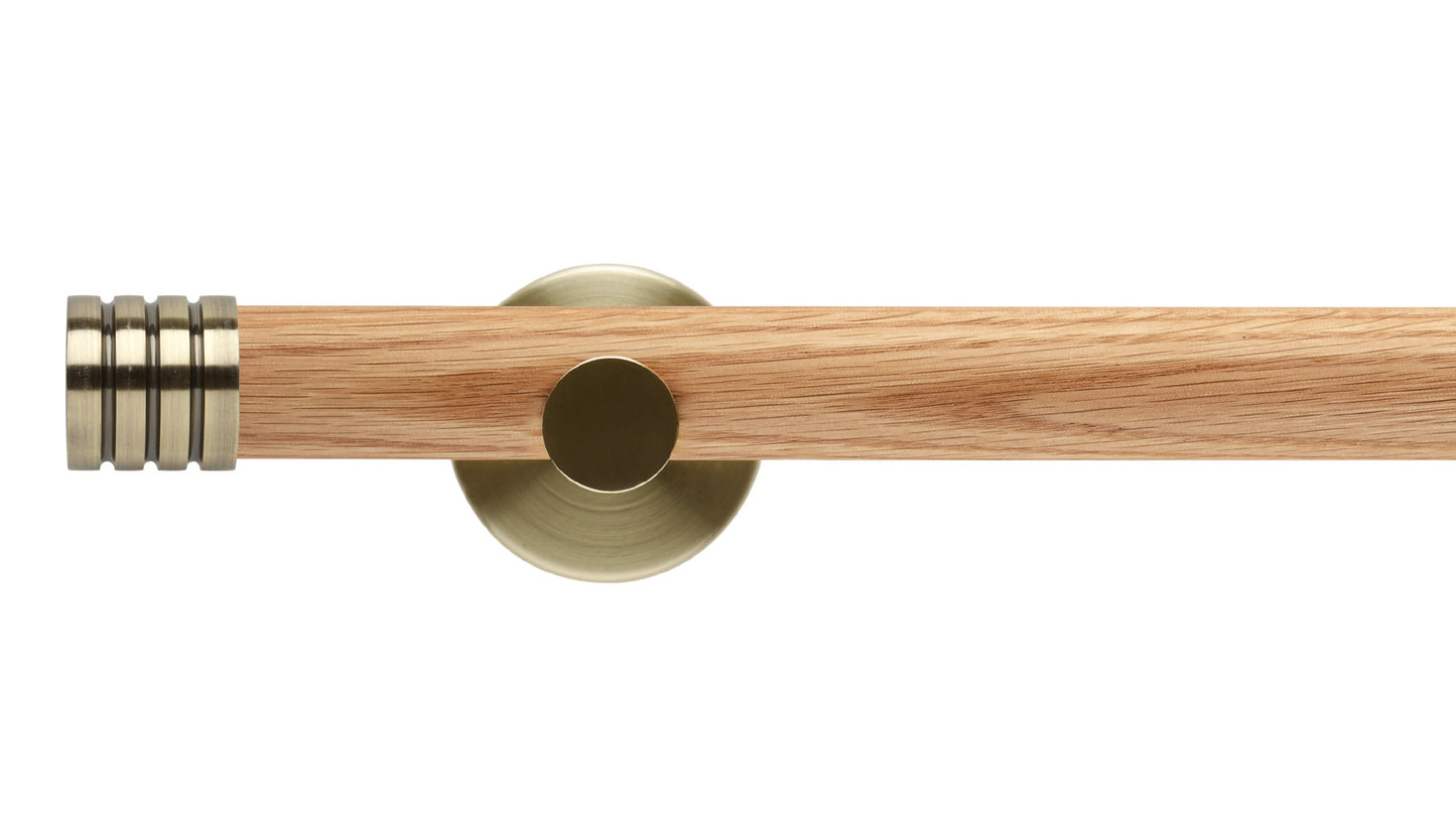 Rolls Neo Stud 28mm Wooden Curtain Pole - Fendow