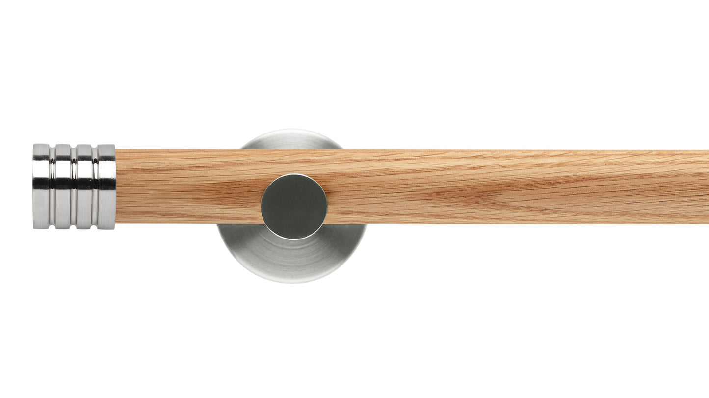 Rolls Neo Stud 28mm Wooden Curtain Pole - Fendow