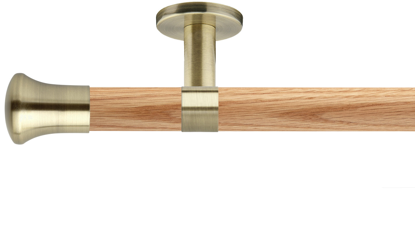 Rolls Neo Trumpet 28mm Wooden Curtain Pole - Fendow