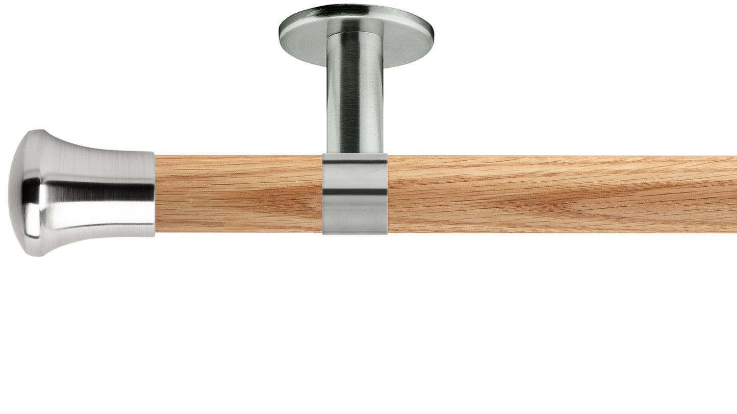 Rolls Neo Trumpet 28mm Wooden Curtain Pole - Fendow