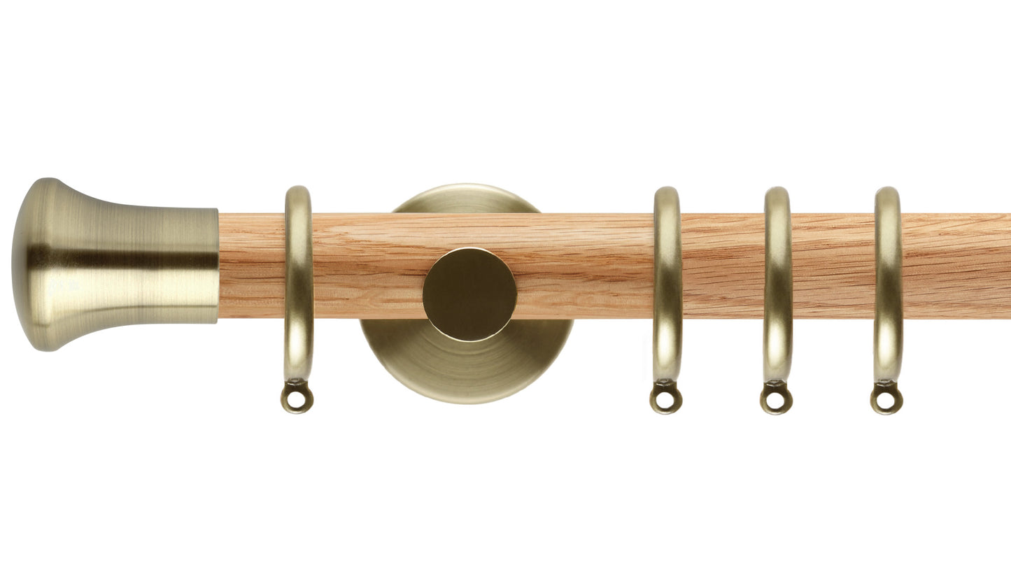 Rolls Neo Trumpet 28mm Wooden Curtain Pole - Fendow