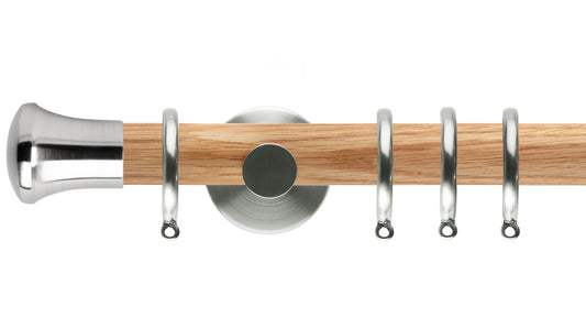 Rolls Neo Trumpet 28mm Wooden Curtain Pole - Fendow