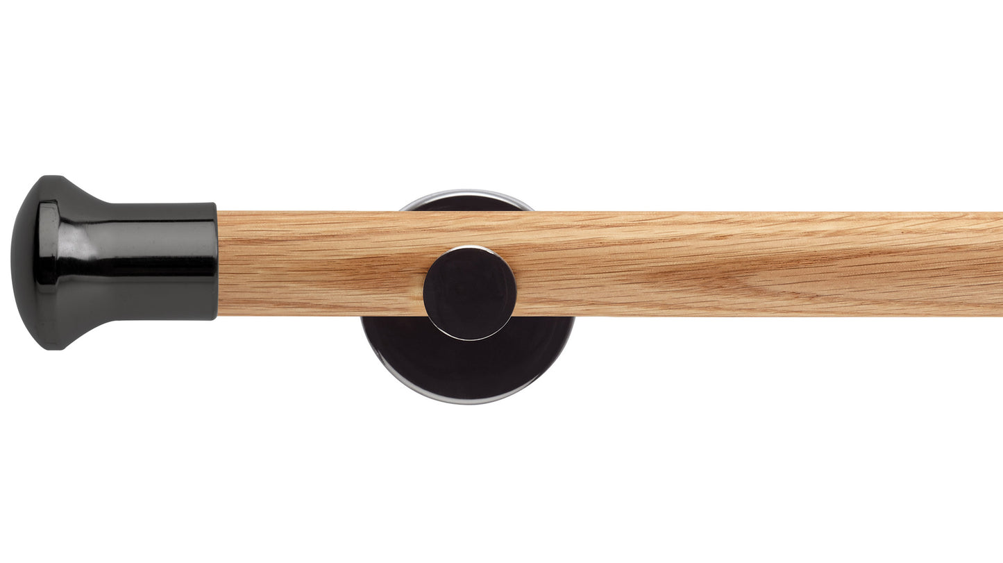 Rolls Neo Trumpet 28mm Wooden Curtain Pole - Fendow