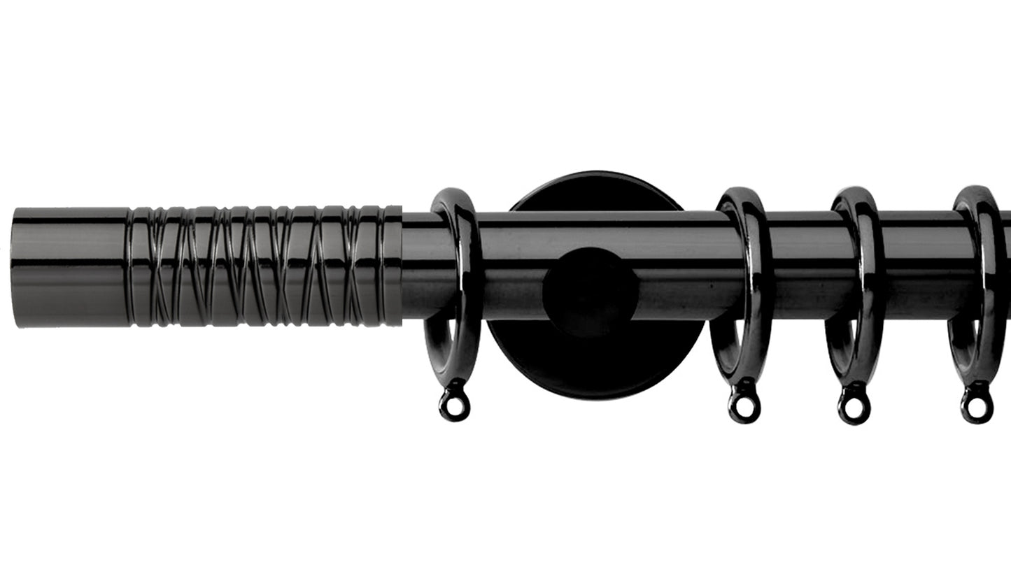 Rolls Neo Wired Barrel 28mm Metal Curtain Pole - Fendow