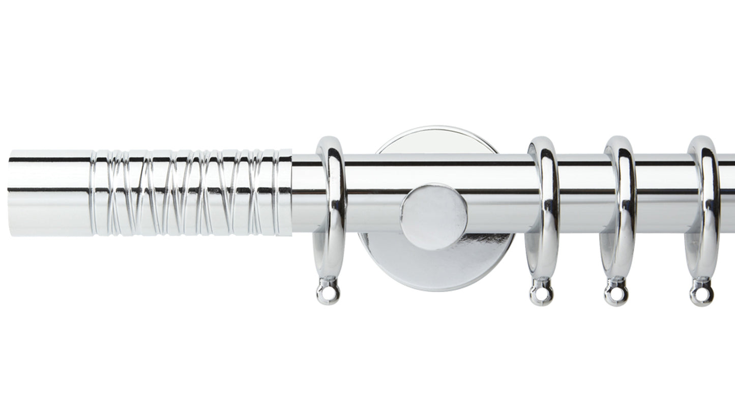 Rolls Neo Wired Barrel 28mm Metal Curtain Pole - Fendow